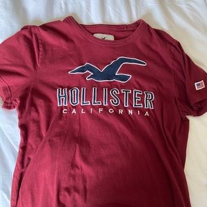 Red Spellout hollister shirt